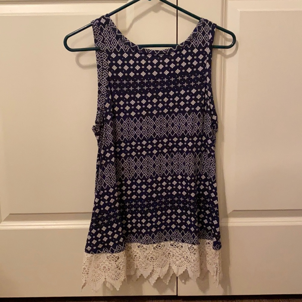 Navy casual tank top
